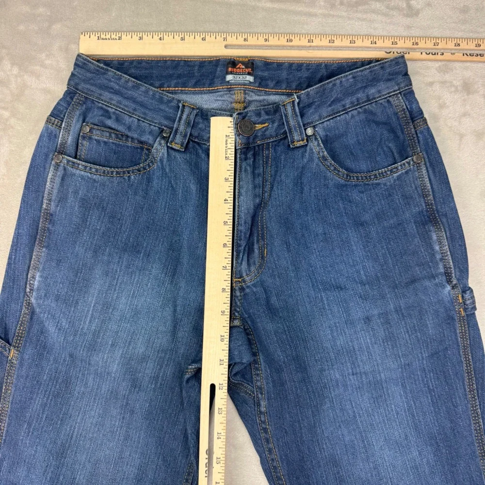 Ridgecut Carpenter Jeans Mens 32x32 Blue Straight Utility Workwear Loose